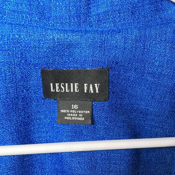 Retro Leslie Fay Size 16 Blue w/Black trim Jacket - Picture 3 of 3